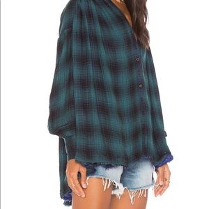 Free People come on over plaid top